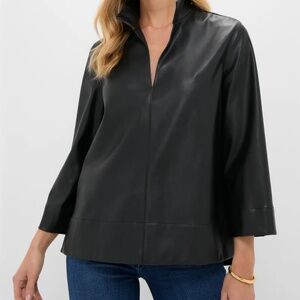 Tuckernuck Black Leather Margot Top- NWT